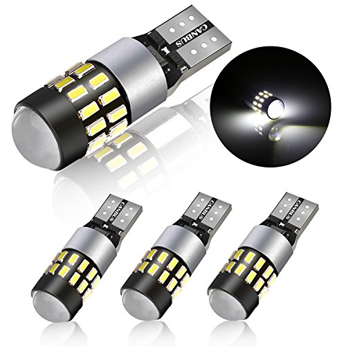 POMILE 4PC T10 W5W LED Canbus Bombillas, 5W 550LM 6000K Lámparas de Matrícula, Luz interior, Luces de Posición, Luces del Maletero, Luces de Lectura, 3014 Chipset LED 30-SMD