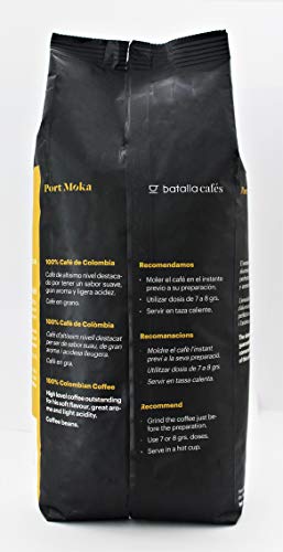 Por Moka Port Colombia En Grano, Chocolate Negro, 1000 Gramo