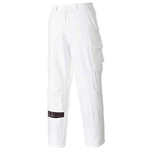 Portwest S817WHTL Painters - Pantalones altos (talla L), color blanco