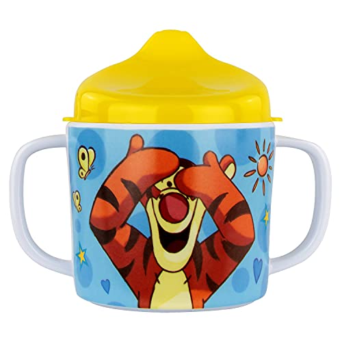 P:os 68939 - Vaso para aprender a beber con diseño de Winnie the Pooh de Disney, con 2 asas, para niños y niñas, capacidad aprox. 200 ml, de melamina / ABS (sin BPA)