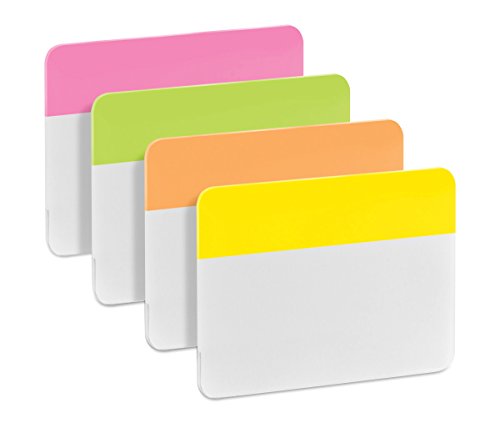 Post-it 686- PLOY Index Strong - Banderitas separadoras (4 colores x 6 unidades, 50,8 x 38 mm), color rosa, verde, naranja y amarillo