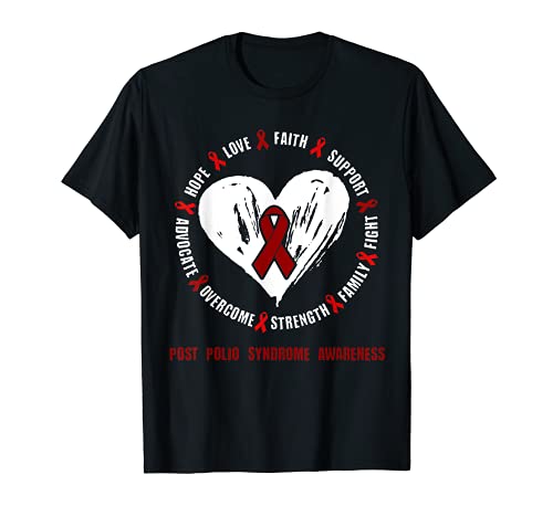 Post Polio Syndrome Awareness Post-Polio Related love Ribbon Camiseta