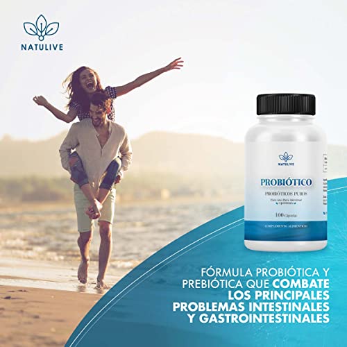 Potente probiótico intestinal | Cepa probiótica bacteriana Lactobacillus Acidophilus | Alto contenido en probióticos y prebióticos | Mejora el tracto digestivo y la salud estomacal | 100 cápsulas