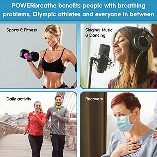 Power Breathe Fitness Plus Entrenamiento muscular inspiratorio para la salud y el fitness, Azul