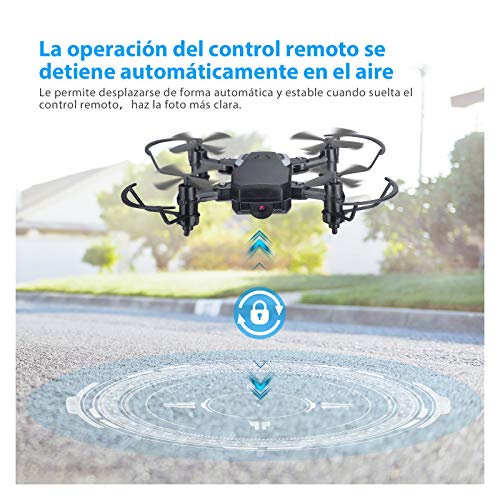 Powerextra Mini Drone con Cámara 3 x Baterías para Principiantes - Mini Drone Plegable con Control Remoto HD WiFi Cámara FPV 2.4 GHz Flips 3D y Función de Giro con Bolsa de Almacenamiento