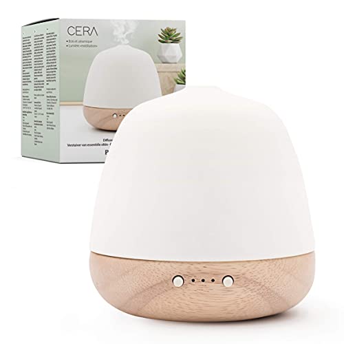 Pranarôm Difusor Cera, Difusión ultrasonica para Aromaterapia y ambiente, Humidificador, Luz ambiental