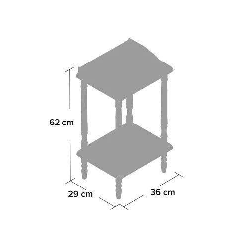 Premier Housewares - Mesa de teléfono Rectangular (Madera de Caucho, 62 x 36 x 29 cm), Color Madera