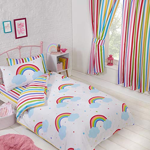 Price Right Home Juego de Funda nórdica y Funda de Almohada para niños pequeños Cielo Arcoiris 120cm x 150cm