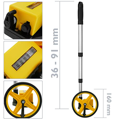 PrimeMatik - Odómetro de Rueda para medición de Distancia. Topómetro de diámetro 160 mm