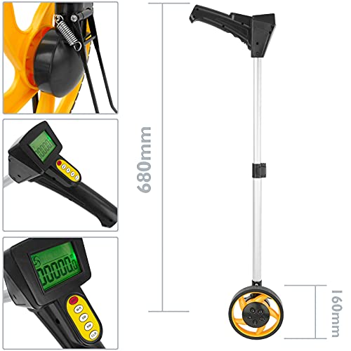 PrimeMatik - Odómetro Digital de Rueda para medición de Distancia. Topómetro de diámetro 160 mm