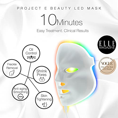 Project E Beauty, Masca fotónica de rejuvenecimiento de la piel, LED de 7 colores, tratamiento con fotones, terapia luminosa de blanqueamiento, antiedad, contra el acné, las manchas y las cicatrices