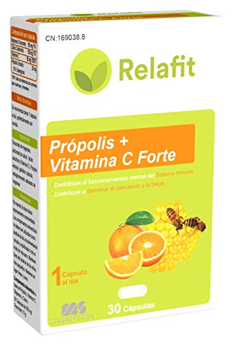 Própolis + Vitamina C Forte - 30 Cápsulas | Relafit - Laboratorios MS | Suministro para 1 mes | Fortalece tu sistema inmune y defensas