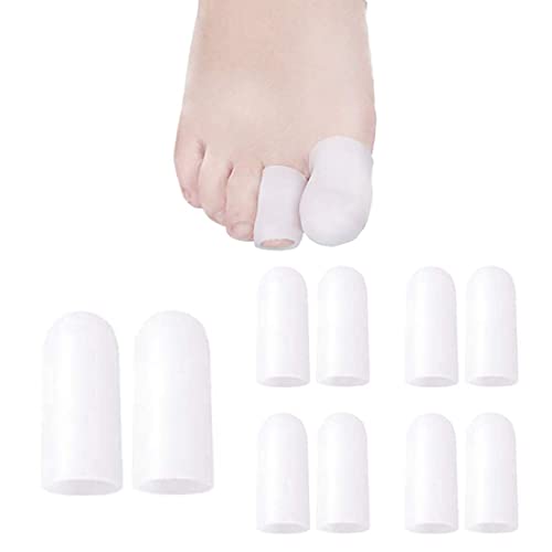 Protector dedo gordo pie,Punteras de Silicona para Dedo Gordo, Mangas transpirables,Protectores de dedos del pie Gel de silicona punteras para Prevenir Ampollas Callos(10 piezas)