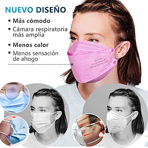 PROTECTOR P Mascarillas FFP2 NR Certificación CE 2163 Uso No Médico 3, 5, 10, 20, 50 o 100 pcs, filtración ≥ 95%, comoda ligera, Filtro Multicapa, Uso Personal, Mascarillas Facial Protección