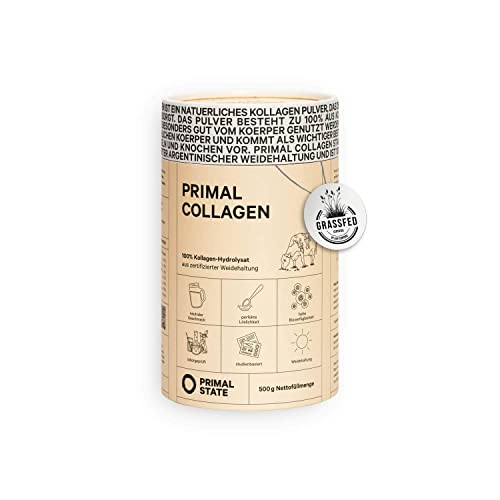 Proteína de colágeno PRIMAL | Péptidos hidrolizados de colágeno | Proviene de ganado de pastoreo | Tipo I y Tipo II | Aprobado por laboratorios | Sin sabor - 460g