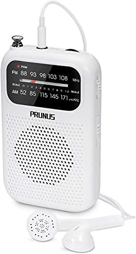 PRUNUS J-777 Transistores Radio de Bolsillo UKW/FM/Am, Radio Portatil Pequeña con Auriculares. Mini Radio a Pilas con Indicador de Energía, Funciona con 2 AAA Pilas para Correr, Caminar, Viajar.