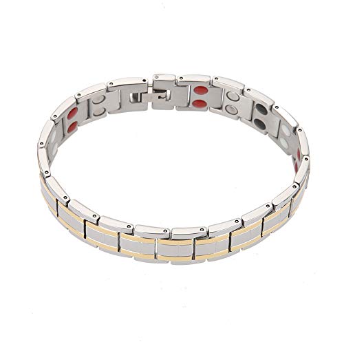 Pulsera Magnetica de Salud, Pulsera con Imán de Acero Inoxidable para Mujeres Hombres, Pulseras de Terapia Magnética de Titanio Pulseras de Imanes para Artritis y Alivio del Dolor del Túnel Carpiano