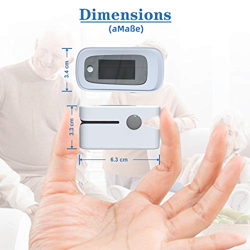 Pulsioximetro, Oximetro, Oximetro dedo con alarma, medidor de oxigeno en sangre con monitor de frecuencia cardíaca simple, medidor saturacion oxigeno con pantalla LED de lectura digital portátil