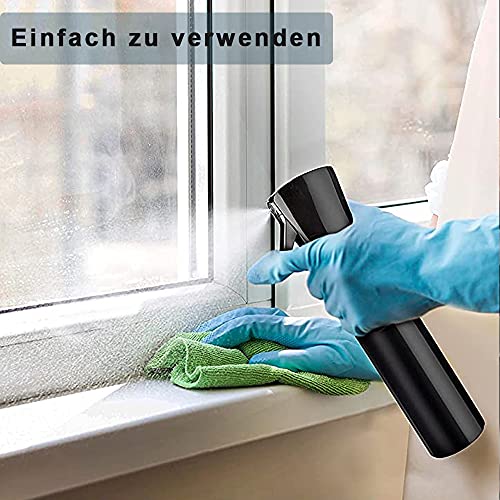 Pulverizador de Agua, Botella de Spray, Botella Spray Niebla Fina, Puede Rociar una Niebla Súper Fina de Forma Continua, Utilizada para Ppeluquería, Limpieza, Fores, 300 ml, Negro