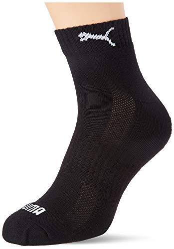 PUMA Cushioned Quarter Socks (3 Pack) Calcetines, negro, 43-46 Unisex Adulto