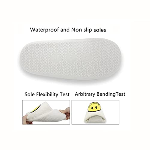 QAZW Zapatillas De Cara Sonriente, Suaves y Cálidas, Diapositivas Antideslizantes para El Hogar, Bonitos y Suaves, Zapatos De Casa De Felpa para Mujeres y Hombres,D-36 EU