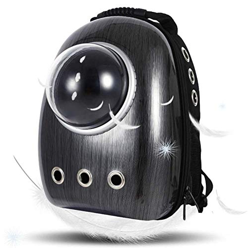 QIAOYI Mochila para Mascotas Space Pet Bolso De Hombro Doble Salida De Mascotas Transpirable Bolso para Gato Excursión Bolso De Hombro Doble Portátil,Black