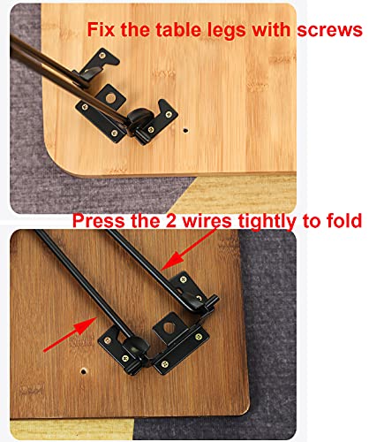 Qrity 4X Patas de Mesa Plegables de 51 cm para Mesa de Camping Plegable de Bricolaje portátil, Patas de Mesa de Centro Plegables, Mesa de Ordenador portátil para cocinar al Aire Libre, Picnic