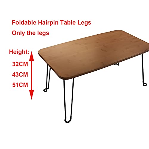 Qrity 4X Patas de Mesa Plegables de 51 cm para Mesa de Camping Plegable de Bricolaje portátil, Patas de Mesa de Centro Plegables, Mesa de Ordenador portátil para cocinar al Aire Libre, Picnic