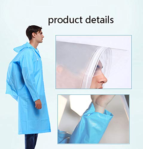 Qwed Poncho transparentente Corda per Cappello con protezione Trasparente impermeabile + Fibbia per Abiti + Tessuto EVA a tesa Forte Comodo e traspirante