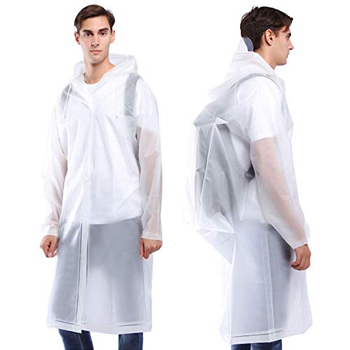 Qwed Poncho transparentente Corda per Cappello con protezione Trasparente impermeabile + Fibbia per Abiti + Tessuto EVA a tesa Forte Comodo e traspirante