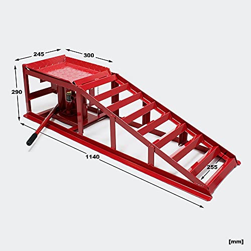 Rampa acceso gato elevador hidraúlico 2000 kg altura regulable ancho rueda 225 mm taller mecánico