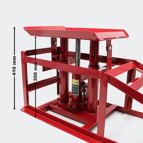 Rampa acceso gato elevador hidraúlico 2000 kg altura regulable ancho rueda 225 mm taller mecánico