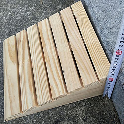 Rampas de Acera de Madera Maciza de 90 X 25 X 9 Cm para El Hogar, Rampa de Umbral Portátil, Antideformación, Almohadilla de Escalones para Scooter, Bicicleta, Motocicleta, Movilidad en Silla de Rued