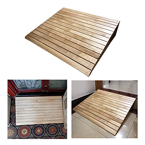 Rampas de Acera de Madera Maciza de 90 X 25 X 9 Cm para El Hogar, Rampa de Umbral Portátil, Antideformación, Almohadilla de Escalones para Scooter, Bicicleta, Motocicleta, Movilidad en Silla de Rued