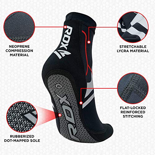 RDX Calcetines MMA Yoga Antideslizantes Deporte Tobilleros Artes Marciales Boxeo Muay Thai Entrenamiento Lucha Baile, Ejercicio Físico, Pilates, Gimnasia, Salto de Tramp para Hombre Mujer