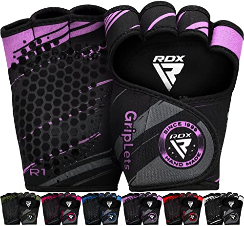 RDX Guantes Gimnasio con Agarre Extra Guante Pesas Gym Sports Fitness con Protección Completa de Muñeca Acolchado Levantamiento de Pesa Musculación Equipo de Entrenamiento de Gimnasio en Casa