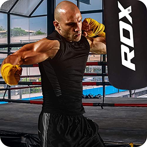 RDX Vendas Boxeo Guantes Interiores, 4,5 Metros 180 Pulgadas Elástico Correa de Muñeca Soporte Cinta, Vendaje Envolturas Protector, Muay Thai MMA Kick Boxing Artes Marciales Wraps, Pack de Tres Pares