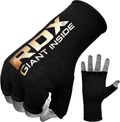 RDX Vendas Boxeo Guantes Interiores, Elástico Cinta Mano Muñeca Soporte, Vendaje Envolturas Protector Wraps, Muay Thai MMA Kick Boxing Artes Marciales Entrenamiento Puñetazos Gimnasio, Hombre Mujere