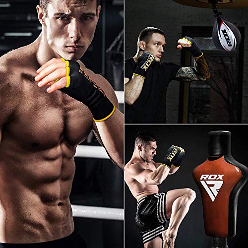 RDX Vendas Boxeo Guantes Interiores, Elástico Cinta Mano Muñeca Soporte, Vendaje Envolturas Protector Wraps, Muay Thai MMA Kick Boxing Artes Marciales Entrenamiento Puñetazos Gimnasio, Hombre Mujere