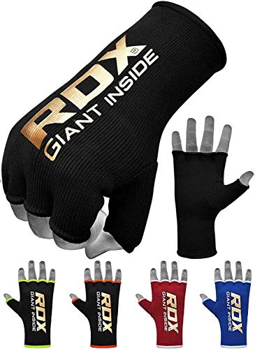 RDX Vendas Boxeo Guantes Interiores, Elástico Cinta Mano Muñeca Soporte, Vendaje Envolturas Protector Wraps, Muay Thai MMA Kick Boxing Artes Marciales Entrenamiento Puñetazos Gimnasio, Hombre Mujere