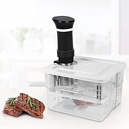 Recipiente Sous Vide 7 en 1 Sous Vide Contenedor con Tapa y Estante Personalizados para Adaptarse a la mayoría de Las Sous Vide Roner Cocina, Multifunción 12L