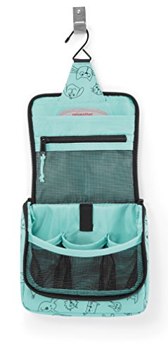 Reisenthel Toiletbag S Kids, Bolsa de aseo para Unisex-Niños, Verde (Cats And Dogs Mint), 18.5 x 16 x 7 cm