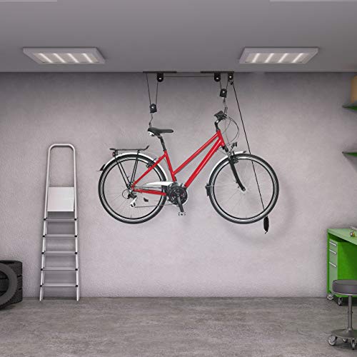 Relaxdays Soporte Bicicleta Suspensión, Adultos Unisex, Negro, 8 x 100 x 9 cm