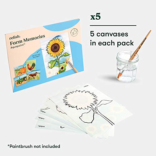 Relish Aquapaint 'Farm Memories' Pack of 5 Designs Reusable Water Painting Art Activity for Alzheimer's/Dementia