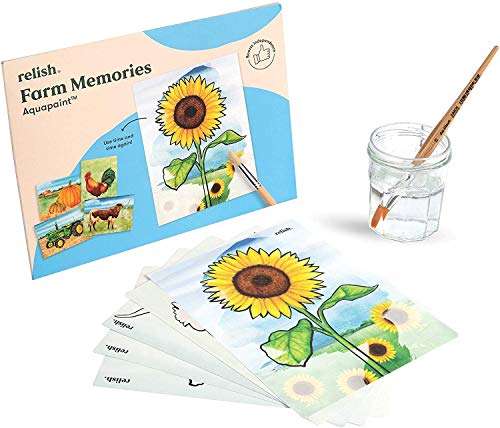 Relish Aquapaint 'Farm Memories' Pack of 5 Designs Reusable Water Painting Art Activity for Alzheimer's/Dementia