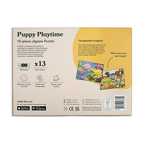 Relish ‘Puppy Playtime’ Puzle de 13 Piezas diseñado para Personas ancianas con Demencia / Alzheimer’s