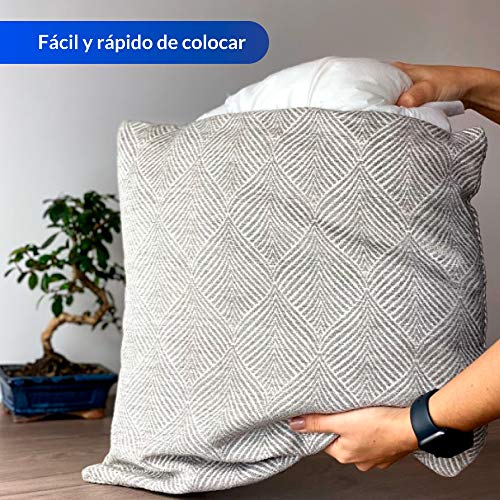 Relleno de cojin 65x65 Pack 2 Unidades - Relleno de Fibra Hueca conjugada siliconada Ideal para Rellenar Cojines Decorativos ,Cojines para Cama, Cojines de Sofa, almohadones