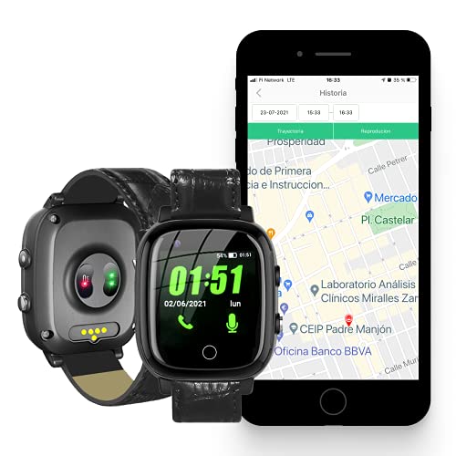 Reloj Localizador GPS Personas Mayores, Niños, Alzheimer, Botón SOS, Detector Caída, Teléfono, App Español, Reloj Abu Family Care, Manual Español