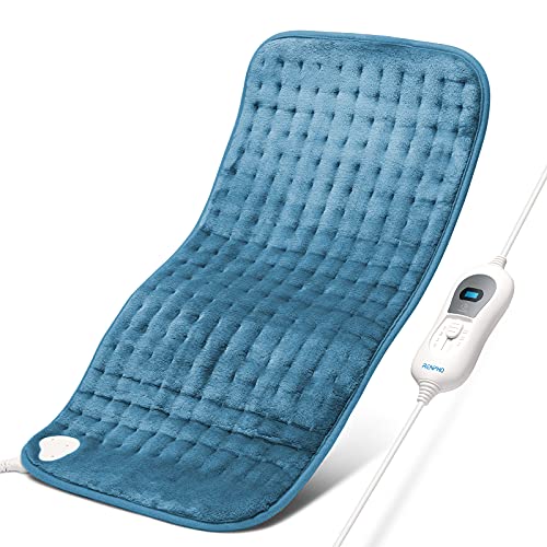 RENPHO Almohadilla Manta Eléctrica Térmica, 60x30cm Lavable Manta Térmica Eléctrica Espalda y Cuello, 3 Niveles de Calor, Apagado Automático,para uso También en Hombros, Brazos y Piernas - Azul