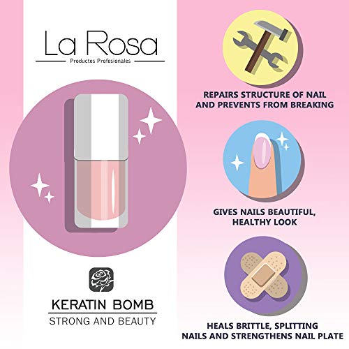 REPARADOR de uñas KERATIN BOMB - SUERO PARA UÑAS con queratina, queratina tratamiento, preparado PARA FORTALECER Y REGENERAR la lámina de la uña - 10 ml